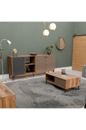 Mezza Set 1362-2090-1682 Vision Tv Ünitesi - Orta Sehpa - Konsol Seti Hat - Kaplan - Antrasit - 3