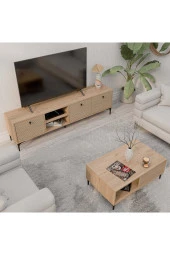 Mezza SET 1364-2092 VİSİON TV ÜNİTESİ - ORTA SEHPA SETİ SEPET - YUNUS thumbnail 4