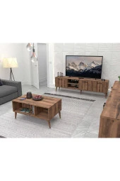 Mezza SET 1583-2072-1622 EXXEN (AHŞAP AYAKLI) TV ÜNİTESİ - ORTA SEHPA - KONSOL SETİ HAT RENGİ thumbnail 2