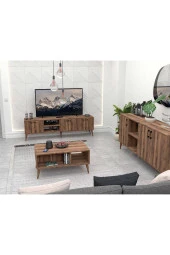 Mezza SET 1583-2072-1622 EXXEN (AHŞAP AYAKLI) TV ÜNİTESİ - ORTA SEHPA - KONSOL SETİ HAT RENGİ thumbnail 3