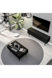 Mezza SET 4000-4200 FELIX SİYAH METAL AYAKLI TV ÜNİTESİ - ORTA SEHPA TAKIMI SİYAH - 2