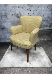 Tekli Koltuk- Berjer- Çay Seti Koltuk Takımı- Kaz Ayağı Kumaş- Sarı - 1