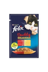FELIX Çifte Lezzet Sığır Etli&tavuklu Kedi Maması 85 Gr. - 1