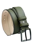 Haki Yeşil Suni Deri Dikişli 4 cm.lik Klasik Kemer - 7400-810 thumbnail 1