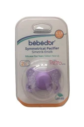 BEBEDOR B-142 Retro Yassı Uç Silikon Emzik 6-18 Ay No:2 Mor - 2