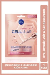 NIVEA Cellular Expert Lift Cilt Dolgunlaştırıcı Yüz Kağıt Maskesi, Doğal Retinol Alternatifi Saf Bakuchiol thumbnail 1