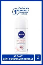 NIVEA Kadın Roll-on Deodorant Powder Touch 50ml, Ter Kokusuna Karşı 48 Saat Koruma, Bakımlı Koltuk Altı thumbnail 1