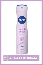 NIVEA Kadın Sprey Deodorant Double Effect 150ml, Ter Kokusuna Karşı 48 Saat Koruma, Pürüzsüz Koltuk Altı - 1