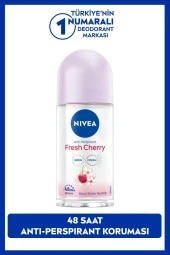NIVEA Kadın Roll-on Deodorant Fresh Cherry 50ml, Gün Boyu Ferahlık, Kiraz Kokusu, 48 Saat Ter Koruması thumbnail 1