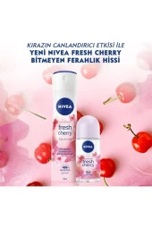 NIVEA Kadın Sprey Deodorant Fresh Cherry 150ml, Gün Boyu Ferahlık, Kiraz Kokusu, 48 Saat Ter Koruması thumbnail 3