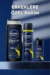 NIVEA Men Erkek Roll-on Deodorant Deep Extreme 50ml, 72 Saat Anti-perspirant Ter Koruma, Yeni Enerji thumbnail 5