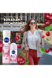 NIVEA Kadın Sprey Deodorant Fresh Cherry 150ml, Gün Boyu Ferahlık, Kiraz Kokusu, 48 Saat Ter Koruması thumbnail 2