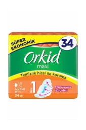ORKİD Maxi Hijyenik Ped Normal Süper Ekonomik Paket 34 Ped - 1