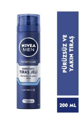 NIVEA Men Protect&care Tıraş Jeli 200 ml Kuru Ciltler Için Pürüzsüz Tıraş - 1