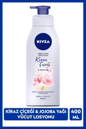 NIVEA Değerli Yağlar İçeren Nemlendirici Vücut Losyonu 400ml, Kiraz Çiçeği Ve Jojoba Yağı - 1