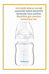 BEBEDOR Geniş Ağızlı Isıya Dayanıklı Cam Biberon 120ml 50301 - 4