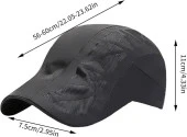 Valkyrie Unisex Yazlık Kasket Şapka Hava Alan Ayarlanabilir Terletmez Kadın Erkek Siyah - 7