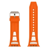 Watch 44mm KRD-117 Hava Alabilen Delikli Metal Süslemeli Desenli Silikon Kordon thumbnail 8