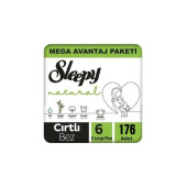 Sleepy 6 No Natural Bebek Bezi 6 Numara 15 - 25 Kg 176 Adet Aylık Paket Bebek Bezi - 1