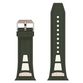 Watch 44mm KRD-117 Hava Alabilen Delikli Metal Süslemeli Desenli Silikon Kordon thumbnail 7