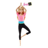 Barbie Sonsuz Hareket Bebeği Sarışın Pembe Tişörtlü DHL82 - 1