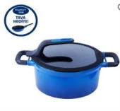 BERGHOFF GEM STAY COOL DERİN TENCERE MAVİ 24 CM TAVA HEDİYELİ - 1