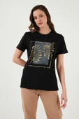 FASHION FRIENDS KADIN BASKILI T-SHİRT 24Y0723K1 - 1