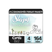 Sleepy Bio Natural 2'Li Ekonomik Fırsat Paketi Bebek Bezi 4 Numara Maxi 164 Adet - 1