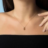 Tektaş Altın Kolye 14K Rose  Dorikalı - 2