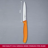 6.7706.L119 Swissclassic 10 cm. Düz Kenarlı Soyma Bıçağı Turuncu - 2