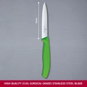 6.7706.L114 Swissclassic 10 cm. Düz Kenarlı Soyma Bıçağı Yeşil - 2