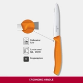 6.7706.L119 Swissclassic 10 cm. Düz Kenarlı Soyma Bıçağı Turuncu - 3