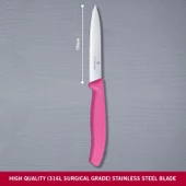 6.7706.L115 Swissclassic 10 cm. Düz Kenarlı Soyma Bıçağı Pembe - 2