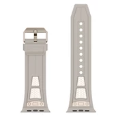 Watch 42mm KRD-117 Hava Alabilen Delikli Metal Süslemeli Desenli Silikon Kordon thumbnail 9