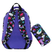 Muggle 3 Bölmeli Gotik Girl Okul Sırt Çantası+Kalemlik thumbnail 2