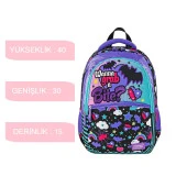 Muggle 3 Bölmeli Gotik Girl Okul Sırt Çantası+Kalemlik thumbnail 4