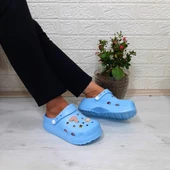 Sonimix 12901 Bebe Mavisi Taşlı Kalın Tabanlı Bayan  Terlik thumbnail 3