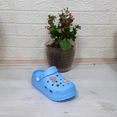 Sonimix 12901 Bebe Mavisi Taşlı Kalın Tabanlı Bayan  Terlik thumbnail 6