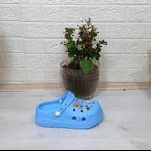 Sonimix 12901 Bebe Mavisi Taşlı Kalın Tabanlı Bayan  Terlik thumbnail 7