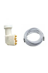 Dört Çıkışlı Lnb (4'LÜ LNB) 20 Metre Rg-6 Uçları Hazır Yapılı Anten Kablosu - 1