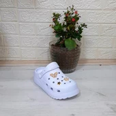 Sonimix 12901 Beyaz Taşlı Kalın Tabanlı Bayan  Terlik thumbnail 6