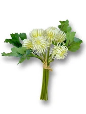 Nettenevime Yapay Çiçek Doğmamış Beyaz Krizantem Demeti 5 Dallı Gelin Çiçeği Ve Aranjman Aradal Çiçeği 24cm thumbnail 1