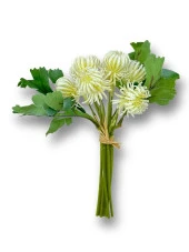 Nettenevime Yapay Çiçek Doğmamış Beyaz Krizantem Demeti 5 Dallı Gelin Çiçeği Ve Aranjman Aradal Çiçeği 24cm thumbnail 2