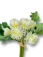 Nettenevime Yapay Çiçek Doğmamış Beyaz Krizantem Demeti 5 Dallı Gelin Çiçeği Ve Aranjman Aradal Çiçeği 24cm thumbnail 4