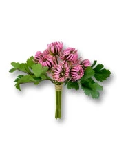 Nettenevime Yapay Çiçek Doğmamış Pembe Krizantem Demeti 5 Dallı Gelin Çiçeği Ve Aranjman Aradal Çiçeği 24cm - 3