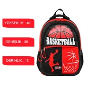 Muggle 3 Bölmeli Basketball Okul Sırt Çantası MU-9164 - 2