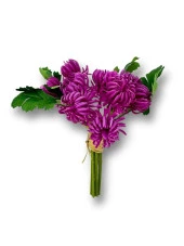 Nettenevime Yapay Çiçek Doğmamış Mor Krizantem Demeti 5 Dallı Gelin Çiçeği Ve Aranjman Aradal Çiçeği 24cm - 1