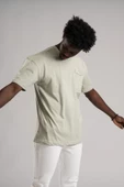 FBI Yarım Oversize (Hafif Bol Kesim) Bisiklet Yaka Cepli Pamuklu T-shirt - 7