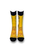 Me-vo Tekli Hardal Sarısı Renkli Bay/Bayan Unisex Esnek Nem Alabilen Pamuklu Etnik Desenli Soket Çorap thumbnail 3