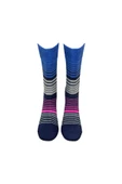 Me-vo Tekli Lacivert Renkli Erkek Esnek Nem Alabilen Pamuklu Çizgili Soket Çorap thumbnail 3